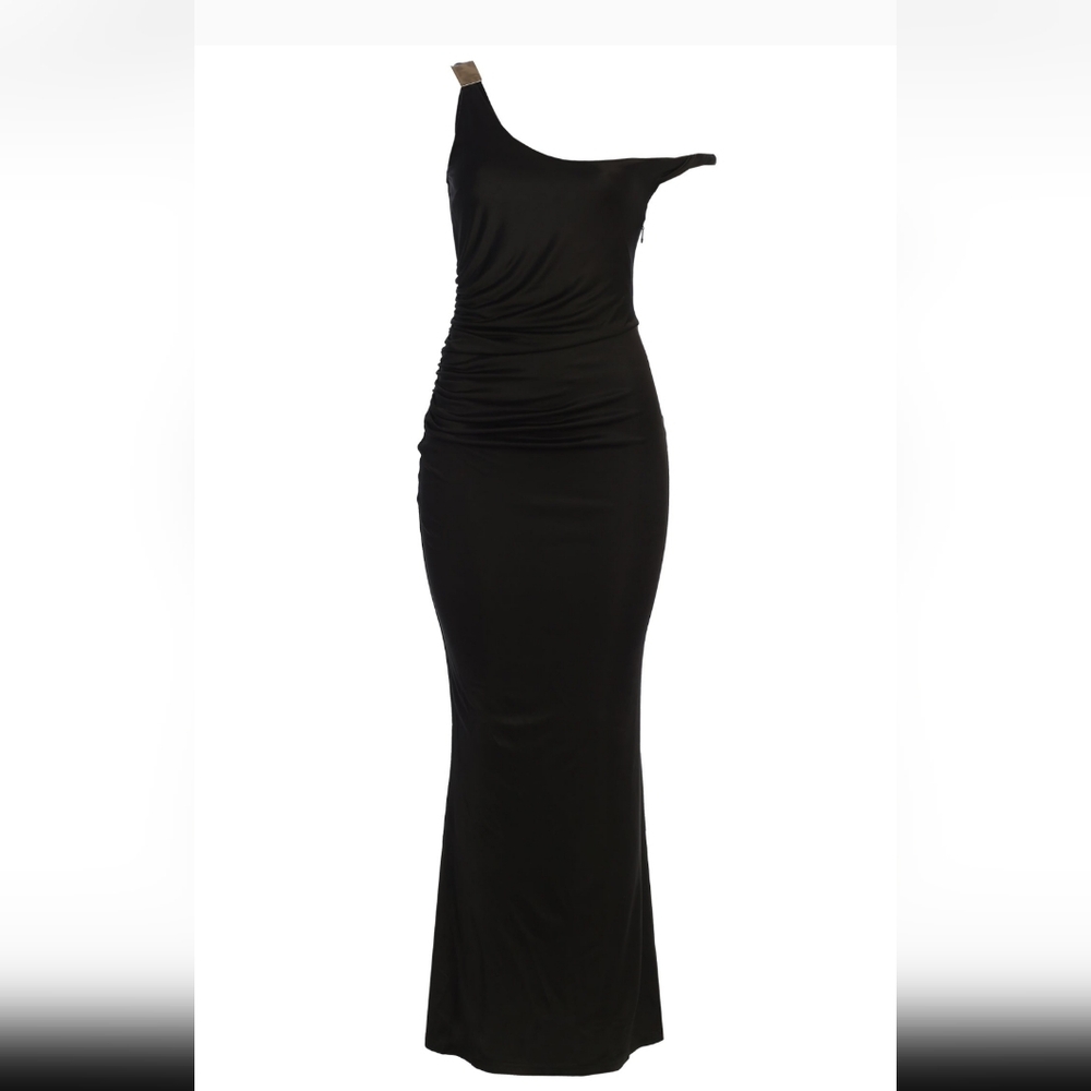 JLUXLABEL Black One-Shoulder Dress